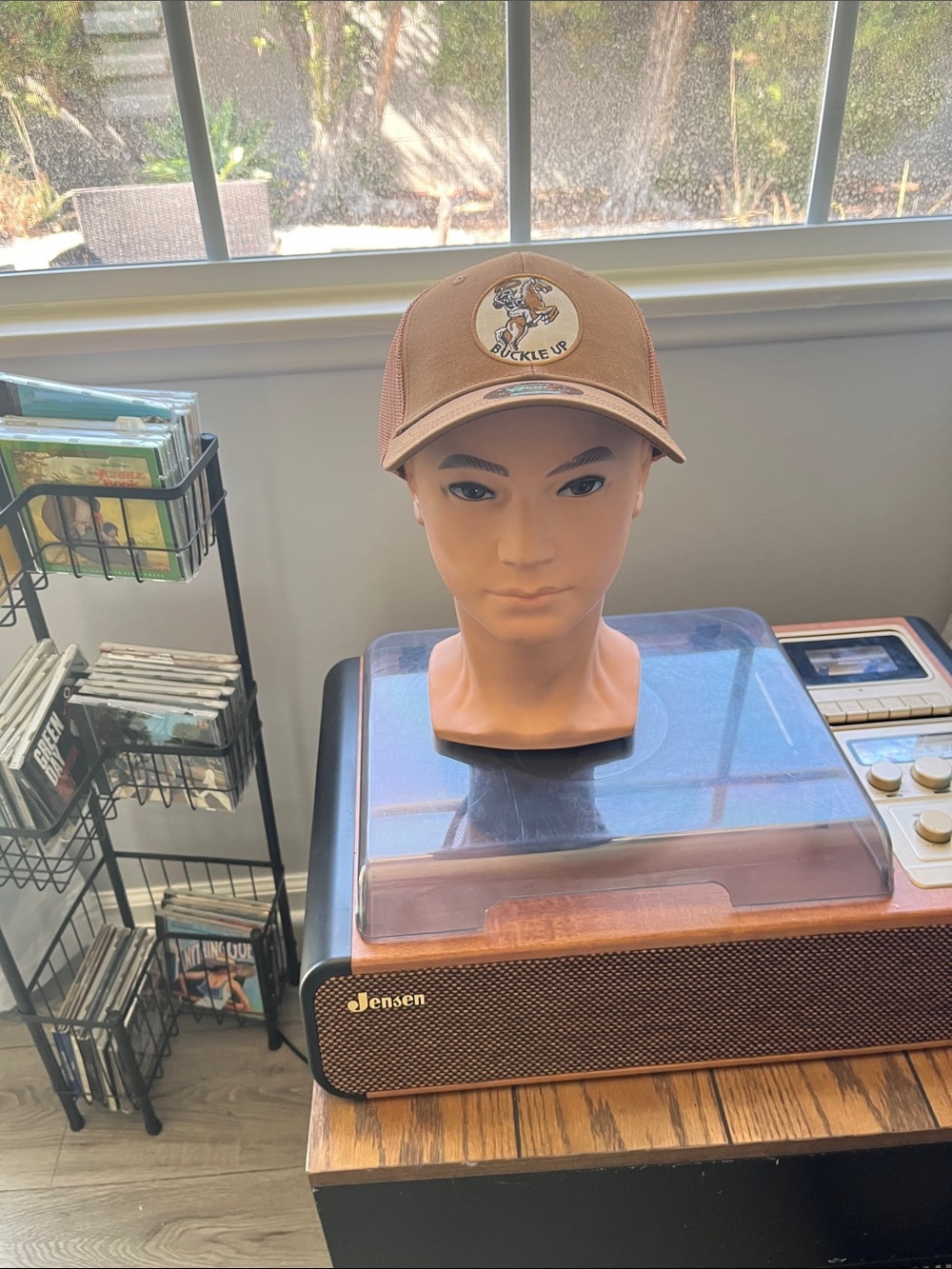 Brown 'Buckle Up' Patch Trucker Hat